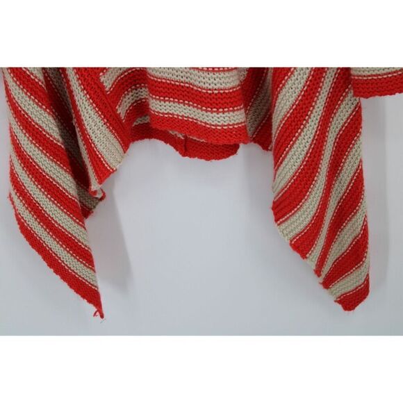 Bcbg Maxazria Cowl Neck Striped Orange Beige Assymetrical Hem  M - Picture 4 of 9